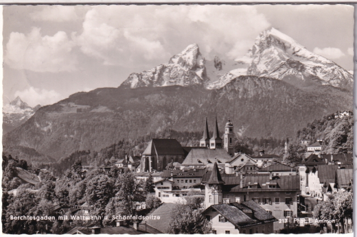 ALTE ANSICHTSKARTE/ POSTKARTE - BERCHTESGADEN MIT WATZMANN U. SCHÖNFELDSPITZE