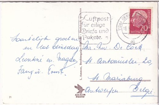 ALTE ANSICHTSKARTE/ POSTKARTE - BERCHTESGADEN MIT WATZMANN U. SCHÖNFELDSPITZE