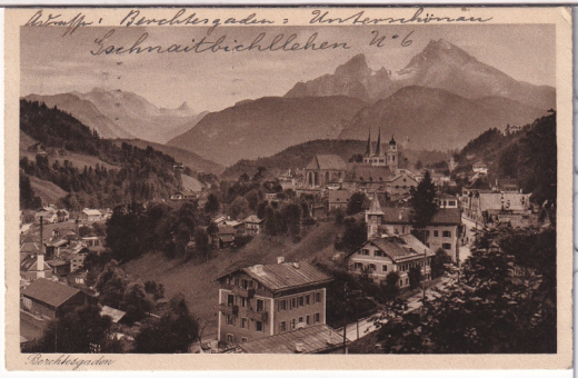 ALTE ANSICHTSKARTE/ POSTKARTE - BERCHTESGADEN MIT WATZMANN, KARTE AN DEN LITERATURKRITIKER WILHELM RINGELBAND