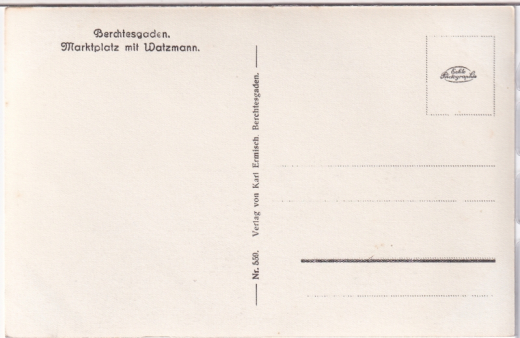 ALTE ANSICHTSKARTE/ POSTKARTE - BERCHTESGADEN - MARKTPLATZ MIT WATZMANN