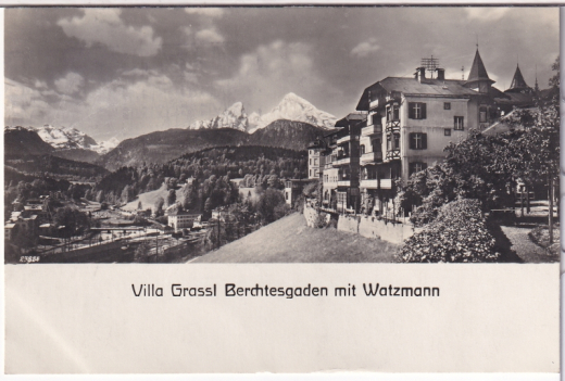 ALTE ANSICHTSKARTE/ POSTKARTE - BERCHTESGADEN MIT WATZMANN - VILLA GRASSL, KARTE AN DEN LITERATURKRITIKER WILHELM RINGELBAND