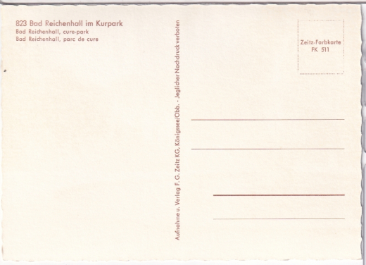 ALTE ANSICHTSKARTE/ POSTKARTE - BAD REICHENHALL - IM KURPARK
