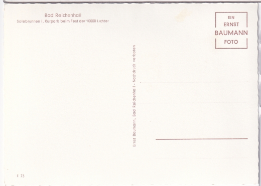 ALTE ANSICHTSKARTE/ POSTKARTE - BAD REICHENHALL - SOLEBRUNNEN - KURPARK BEIM FEST DER 1000 LICHTER