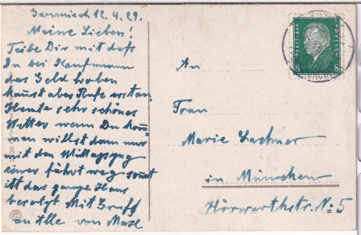 ALTE ANSICHTSKARTE/ POSTKARTE - GARMISCH-PARTENKIRCHEN - FRÜHLINGSSTRAßE