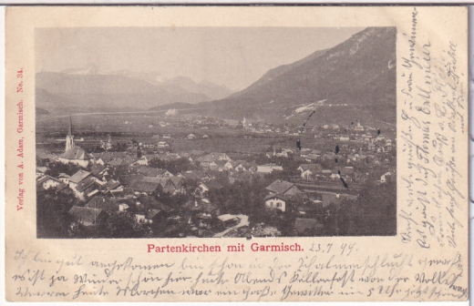 ALTE ANSICHTSKARTE/ POSTKARTE - PARTENKIRCHEN MIT GARMISCH