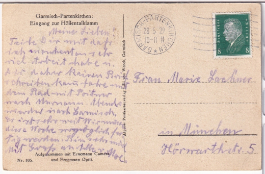 ALTE ANSICHTSKARTE/ POSTKARTE - GARMISCH-PARTENKIRCHEN - EINGANG ZUR HÖLLENTALKLAMM