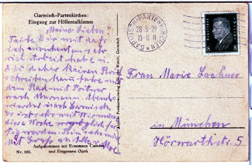 ALTE ANSICHTSKARTE/ POSTKARTE - GARMISCH-PARTENKIRCHEN - EINGANG ZUR HÖLLENTALKLAMM