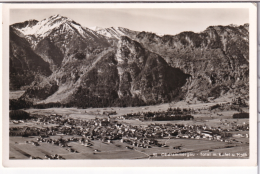 ALTE ANSICHTSKARTE - HINDELANG-OBERAMMERGAU - TOTAL MIT KOFEL U. NOTH