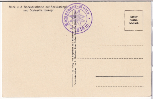 ALTE ANSICHTSKARTE - BLICK VON DER BOCKKARSCHARTE AUF BOCKKARKOPF UND STEINSCHARTENKOPF