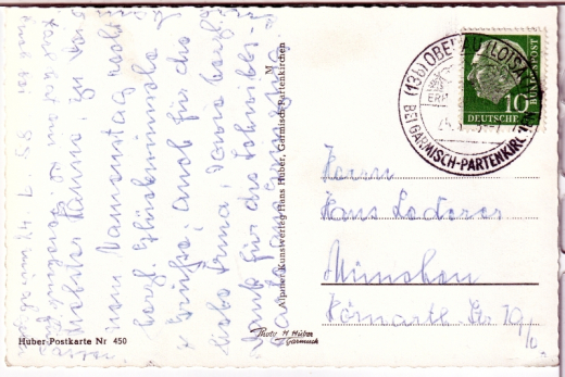 ALTE ANSICHTSKARTE/ POSTKARTE - OBERAU GEGEN ESTERGEBIRGE, BLICK VON DER ETTALER STRAßE