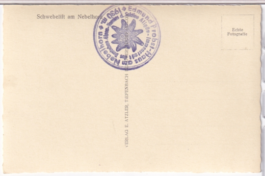 ALTE ANSICHTSKARTE/ POSTKARTE - SCHWEBELIFT AM NEBELHORN