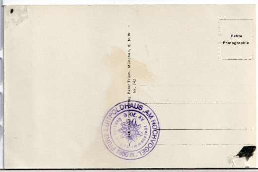 ALTE ANSICHTSKARTE/ POSTKARTE - HOCHVOGEL-GIPFEL, STEMPEL PRINZ LUITPOLDHAUS