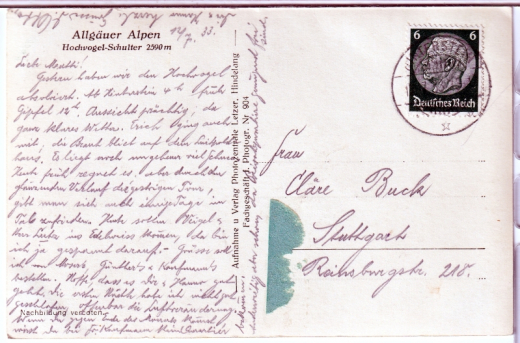 ALTE ANSICHTSKARTE/ POSTKARTE - ALLGÄUER ALPEN - HOCHVOGEL-SCHULTER