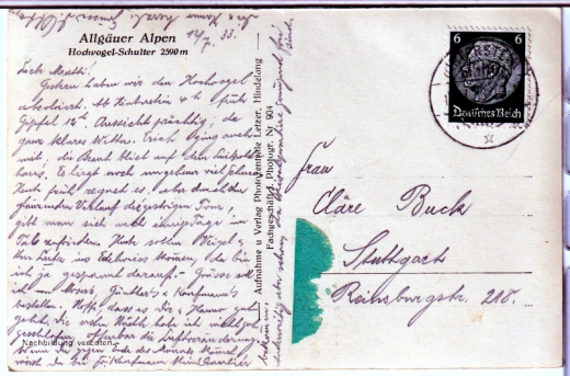 ALTE ANSICHTSKARTE/ POSTKARTE - ALLGÄUER ALPEN - HOCHVOGEL-SCHULTER