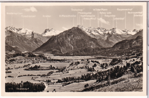 ALTE ANSICHTSKARTE/ POSTKARTE - OBERSTDORF VOM JÄGERSBERG GESEHEN