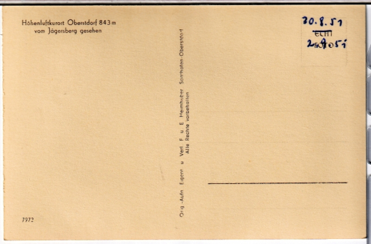 ALTE ANSICHTSKARTE/ POSTKARTE - OBERSTDORF VOM JÄGERSBERG GESEHEN