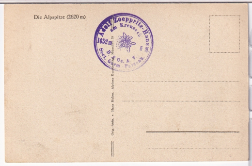 ALTE ANSICHTSKARTE/ POSTKARTE - DIE ALPSPITZE - STEMPEL ADOLF ZOEPRITZ-HAUS AM KREUZECK