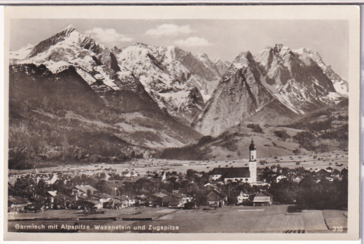 ALTE ANSICHTSKARTE/ POSTKARTE - GARMISCH MIT ALPSPITZE, WAXENSTEIN UND ZUGSPITZE