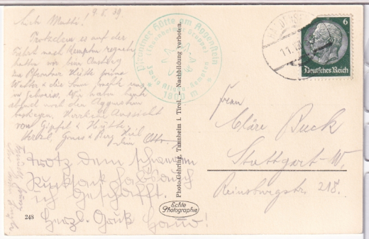 ALTE ANSICHTSKARTE/ POSTKARTE - AGGENSTEIN - WEG ZUM GIPFEL - STEMPEL PFRONTENER HÜTTE AM AGGENSTEIN