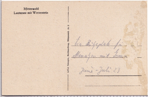 ALTE ANSICHTSKARTE/ POSTKARTE - MITTENWALD - LAUTERSEE MIT WETTERSTEIN