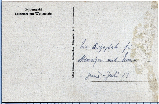 ALTE ANSICHTSKARTE/ POSTKARTE - MITTENWALD - LAUTERSEE MIT WETTERSTEIN