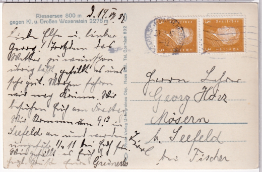 ALTE ANSICHTSKARTE/ POSTKARTE - RISSERSEE GEGEN KLEINEN UND GROßEN WAXENSTEIN
