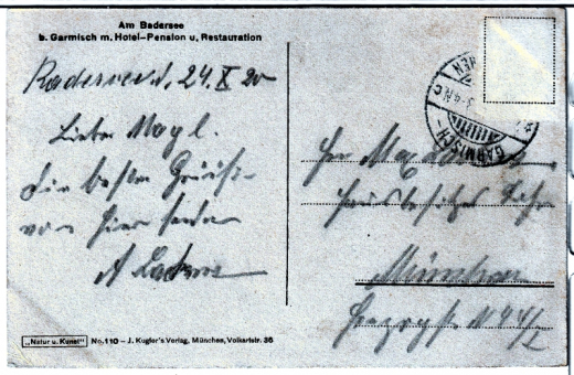 ALTE ANSICHTSKARTE/ POSTKARTE - AM BADERSEE MIT HOTEL-PENSION U. RESTAURATION