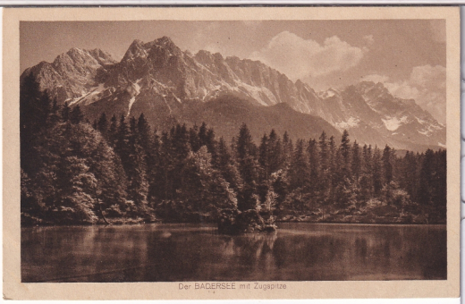 ALTE ANSICHTSKARTE/ POSTKARTE - DER BADERSEE MIT ZUGSPITZE