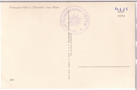 ALTE ANSICHTSKARTE/ POSTKARTE - FREIBERGSEE BEI OBERSTDORF