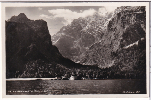 ALTE ANSICHTSKARTE/ POSTKARTE - KÖNIGSSEE MIT BARTHOLOMÄ UND WATZMANN