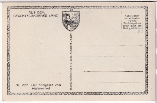 ALTE ANSICHTSKARTE/ POSTKARTE - DER KÖNIGSSEE VOM MALERWINKEL