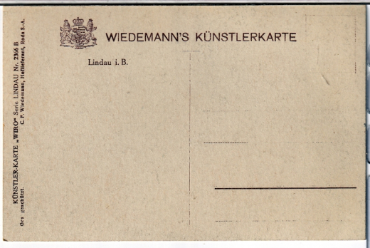 ALTE ANSICHTSKARTE/ POSTKARTE - LINDAU IM BODENSEE - WIEDEMANNS KÜNSTLERKARTE