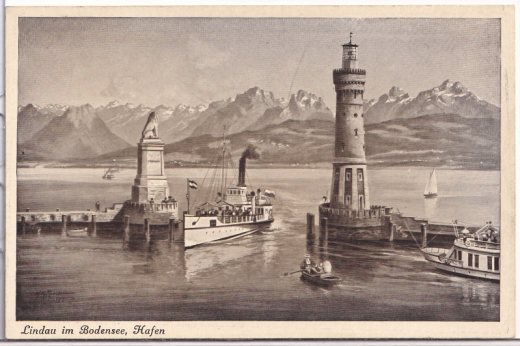 ALTE ANSICHTSKARTE/ POSTKARTE - LINDAU IM BODENSEE, HAFEN