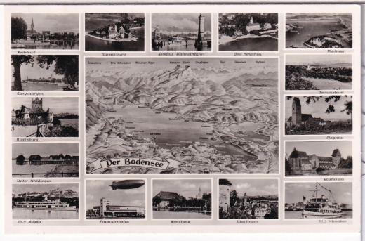 ANSICHTSKARTE/ TOPOGRAPHISCHE KARTE - BODENSEE