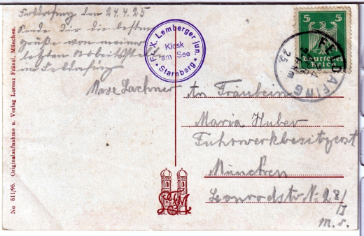 ALTE ANSICHTSKARTE/ TOPOGRAPHISCHE KARTE - PANORAMA VOM STARNBERGER SEE