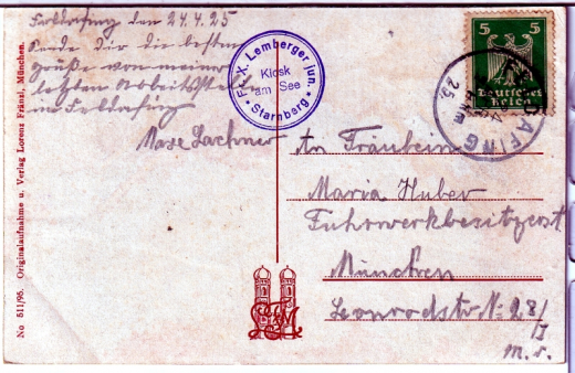 ALTE ANSICHTSKARTE/ TOPOGRAPHISCHE KARTE - PANORAMA VOM STARNBERGER SEE