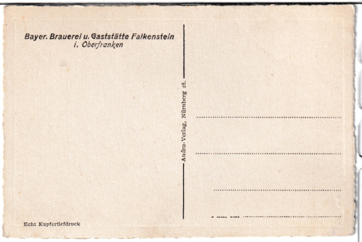 ALTE ANSICHTSKARTE/ POSTKARTE - BAYER. BRAUEREI UND GASTSTÄTTE LOCHMÜHLE IN FALKENSTEIN BEI LUDWIGSSTADT