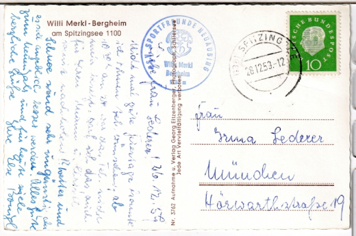 ALTE ANSICHTSKARTE/ POSTKARTE - WILLI MERKL-BERGHEIM AM SPITZINGSEE