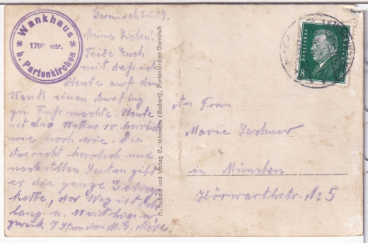 ALTE ANSICHTSKARTE/ ECHTFOTOKARTE - WANKHAUS BEI PARTENKIRCHEN