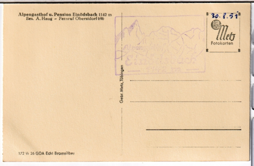 ALTE ANSICHTSKARTE/ POSTKARTE - ALPENGASTHOF UND PENSION EINÖDSBACH