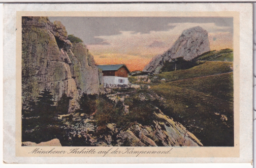 ANSICHTSKARTE/POSTKARTE - MÜNCHNER SKIHÜTTE AUF DER KAMPENWAND, CHIEMGAU