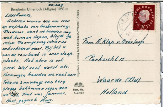 ANSICHTSKARTE/POSTKARTE - BERGHEIM UNTERJOCH, BAD HINDELANG