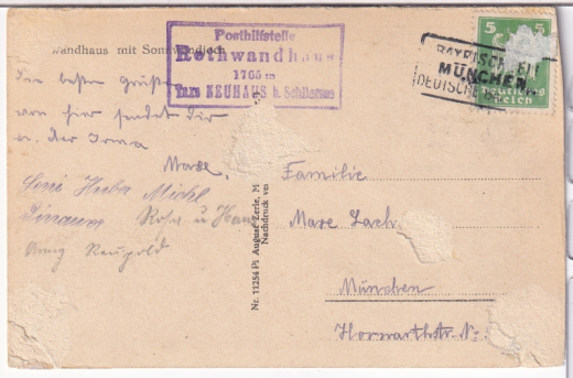 ANSICHTSKARTE/POSTKARTE - ROTWANDHAUS MIT SONNWANDJOCH