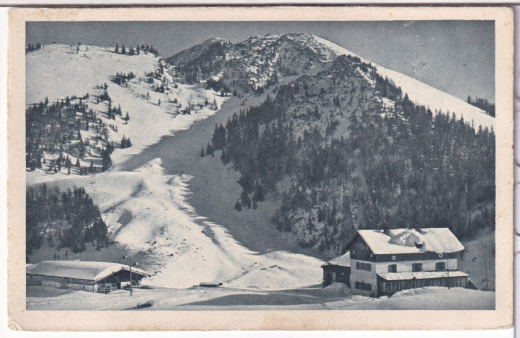 ANSICHTSKARTE/POSTKARTE - BODENSCHNEIDHAUS IM WINTER MIT FREUDENREICH-ALM UND BRECHERSPITZ, SCHLIERSEER ALPEN