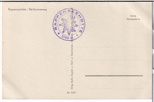 ANSICHTSKARTE/POSTKARTE - RAPPENSEEHÜTTE, ALLG. ALPEN