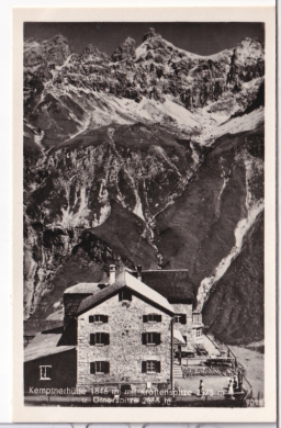 ANSICHTSKARTE/POSTKARTE - KEMPTNER HÜTTE MIT KROTTENSPITZE, ALLG. ALPEN