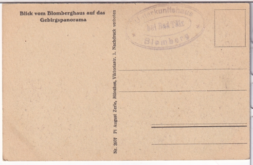 ANSICHTSKARTE/POSTKARTE - BAD TÖLZ, BLICK VOM BLOMBERGHAUS AUF DAS GEBIRGSPANORAMA