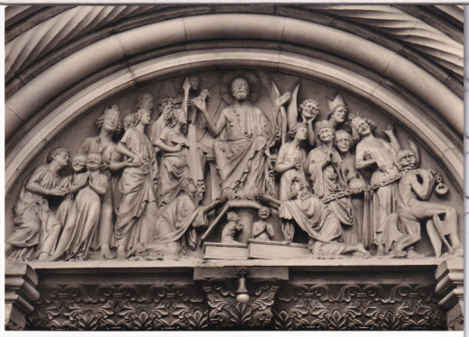 ANSICHTSKARTE/POSTKARTE - BAMBERG-DOM - FÜRSTENPORTAL-DAS JÜNGSTE GERICHT
