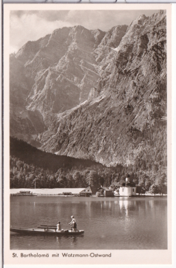 ANSICHTSKARTE/POSTKARTE - ST. BARTHOLOMÄ MIT WATZMANN OSTWAND