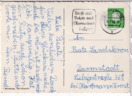 ANSICHTSKARTE/POSTKARTE - WÜRZBURG- DAS KÄPPELE
